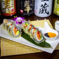 Samurai Roll · Spicy tuna, avocado and crab deep fried.