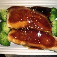 Salmon Teriyaki · Marinated or glazed in a soy based sauce. 