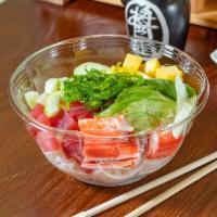 Build Your Poke Bowl · Your choice of base, choice up to 2 proteins. Add vegetable, sauce, and top upon request. Ex...