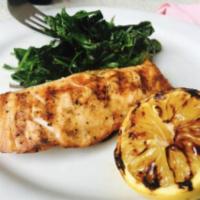 Grilled Salmon - Feeds 4 People · Grilled Salmon - Feeds 4 People. Fresh Grilled Salmon with Sautéed Kale, Spinach and Arugula...