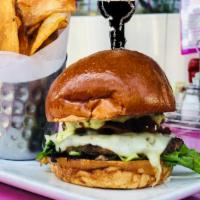Jalapeno Burger · Angus beef, pepper jack, fried jalapenos, organic greens and jalapeño aioli. Served with Fre...