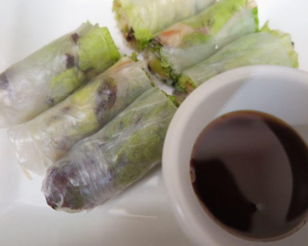 Fresh Summer Rollz · Soft rice paper rolls filled with lettuce, mint leaves, vermicelli noodles and your choice of protein.
