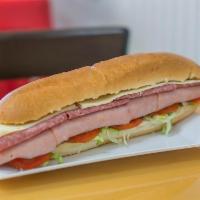 Italian Sub · Ham, Genoa salami, Italian cappicola and provolone. Served on a white or whole wheat sub rol...