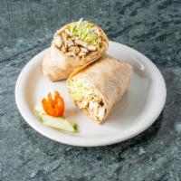 Chicken Caesar Wrap · Grilled chicken, Parmesan cheese, romaine lettuce and Caesar dressing. 