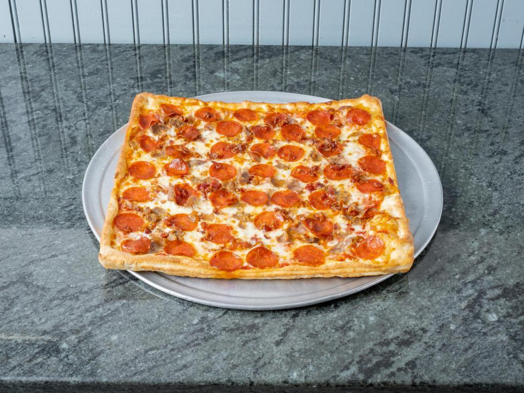 Meat Lovers Pizza · Sausage, meatballs, bacon and pepperoni. 