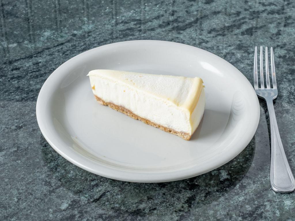 NY Cheesecake · Rich creamy cake.