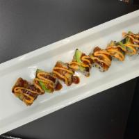8 Pieces Dragon Roll · On shrimp tempura with eel, avocado, eel sauce and spicy mayo.