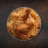 'Licious  Chicken Biryani · Long grain basmati rice cooked with chicken in a blend of exotic Indian spices, and herbs. S...