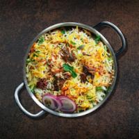 'Licious  Lamb Biryani · Long grain basmati rice cooked in a sealed pot with juicy pieces of lamb in a blend of exoti...