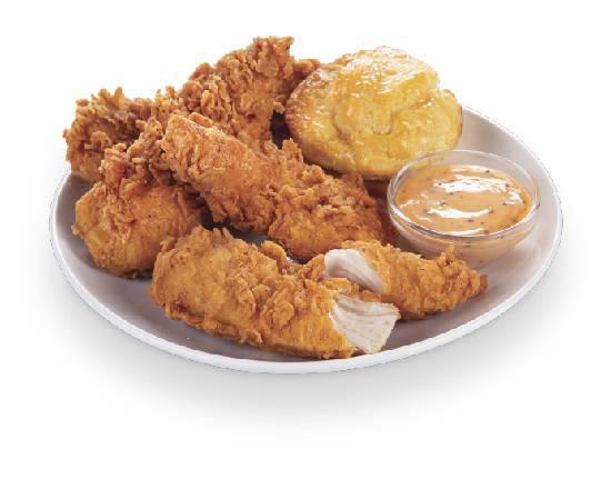 4 Piece Cajun Tenders Meal · Choice of sauce. Includes 1 honey butter biscuit. Extra sauce for an additional charge.
