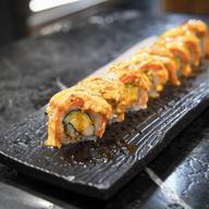 R15. Spicy Salmon Roll · Spicy salmon mix and cucumber.
