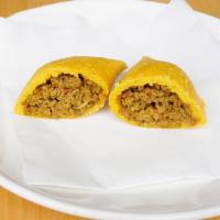 Ground Beef Corn Empanada · Traditional Colombian-style ground beef.
