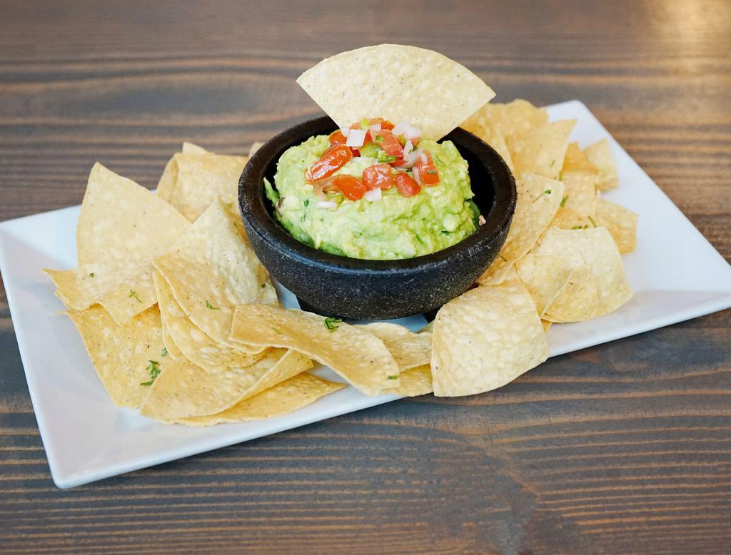 Housemade Guacamole and Chips · House-made using fresh Hass avocados.