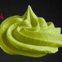 Matcha Whipped Cream  · Homemade fluffy matcha whipped cream dip packed in plastic container for ugnuts.