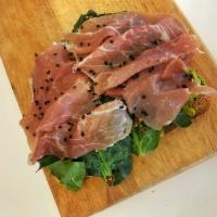Avocado Spinach Toast with Prosciutto · Organic 21 whole grain bread with 
avocado, himalayan salt, black 
pepper, spinach, old-styl...