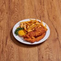 Chicken Fingers · Served with honey mustard sauce and french fries. 
