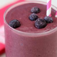 2. Blueberries Madness Smoothie · Blueberries, strawberries, banana and apple juice.