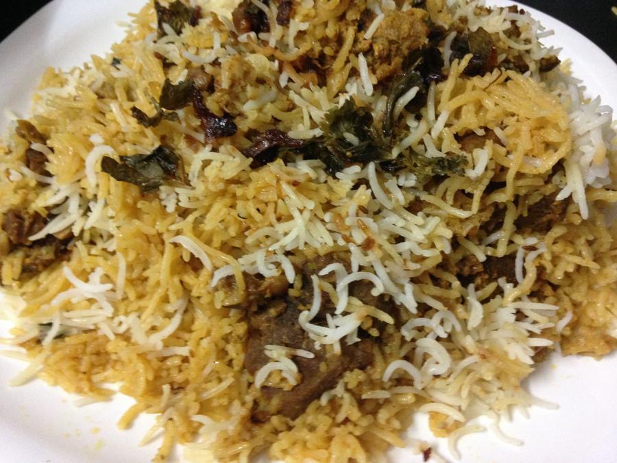 Beef biryani · Boneless beef cooked with basmati rice & biryani masala