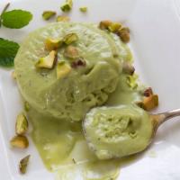 Pistachio Kulfi · Traditional pistachio flavored homemade ice cream.