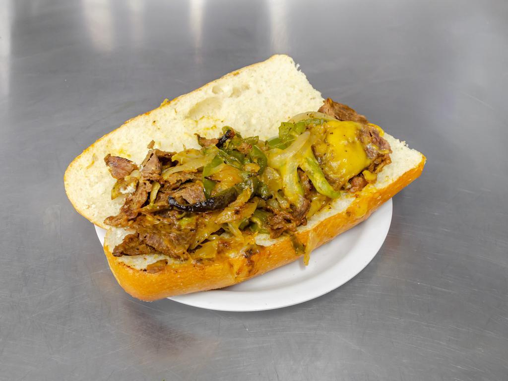 Philly Cheesesteak Specialty · Beef, yellow American, peppers and onions.