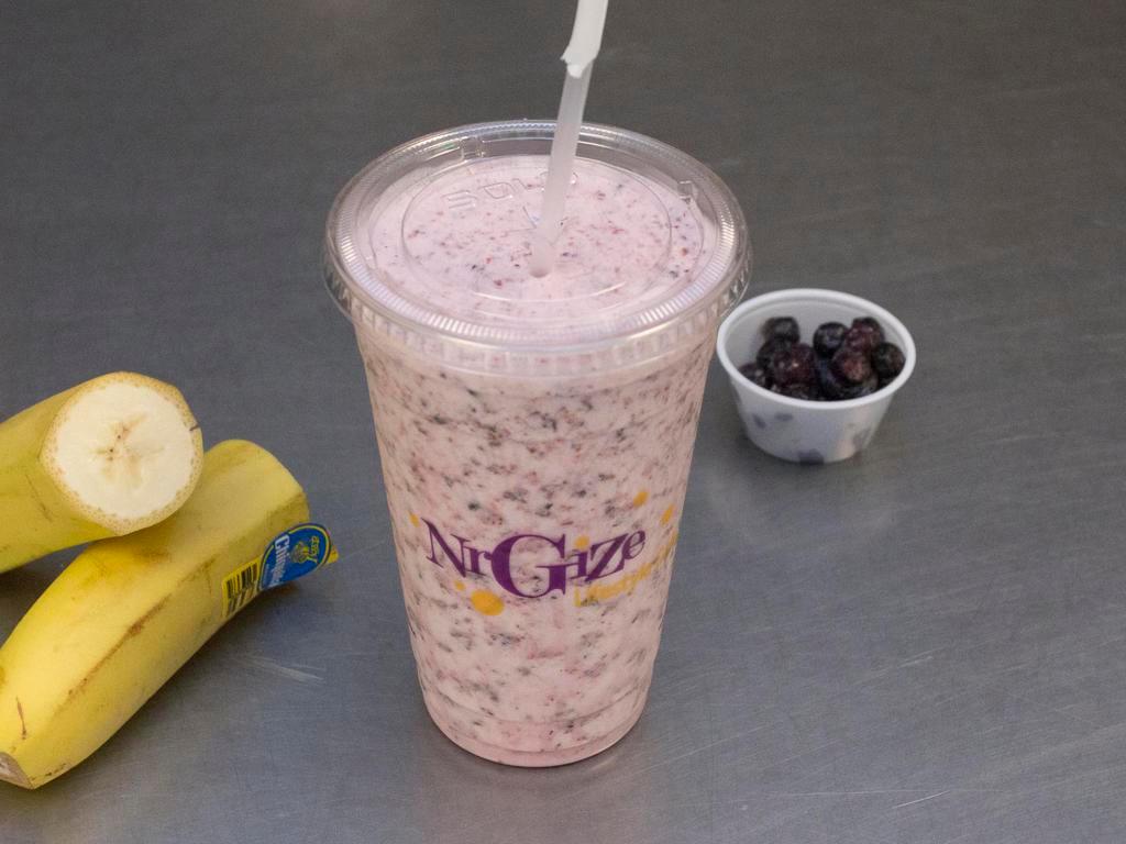 Vita-boost Smoothie · Blueberry and pineapple with whey protein and multi-vitamin.