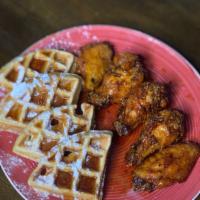 Original Waffle and Chicken Platter · Waffle comes with powdered sugar and maple syrup.