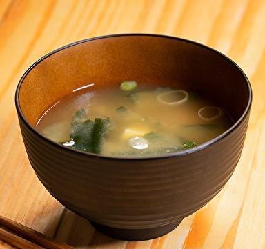 Miso Soup · Soybean paste w. tofu, seaweed