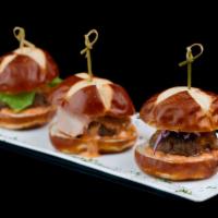 3 Beef Sliders · Small steam grilled sandwich on a bun. 