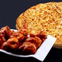 Everyday Special  · 1 cheese pie large , 2 liter soda and 15 wings.
