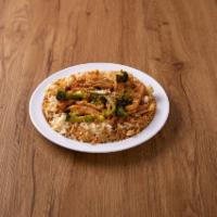 Chicken Teriyaki · Served over white rice with sauteed broccoli, green pepper and onion with special teriyaki s...
