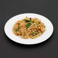 Basil Fried Rice · Stir-fried Jasmine rice, egg, green beans, bell peppers, carrots, basil, corn, garlic, yello...