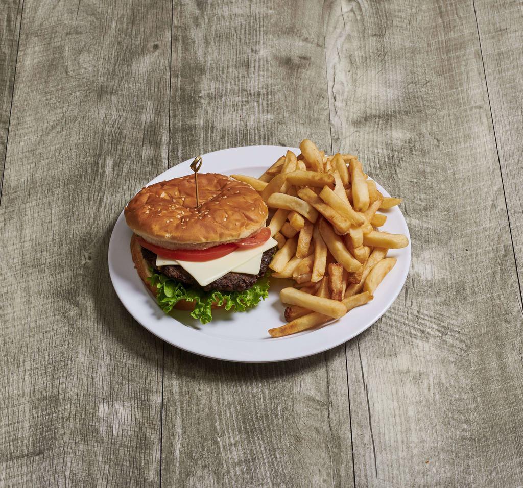 6 oz. Cheeseburger Platter · 100% pure ground beef.