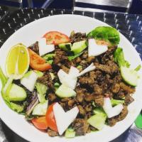 Entraña Salad · Skirt steak/lettuce/Radish/Tomatoes/Cucumber/Avocado
