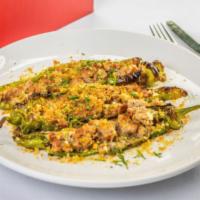 Italian Long Hot · Long Hot Peppers, Stuffed with Sausage & gorgonzola Cheese, toasted bread crumbs