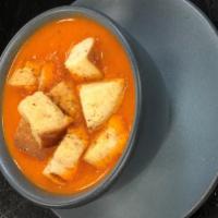 Roasted Tomato Bisque Soup · Herbed croutons.