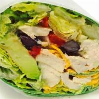 Santa Fe Salad · Crispy romaine, antibiotic free grilled chicken, cheddar cheese, red onion, tomato, red pepp...