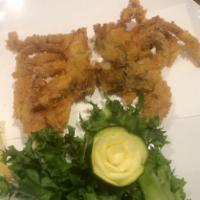 Soft Shell Crab · Gently fried with a delicate batter and served with ponzu vinegar sauce.