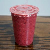 Janairy Berry Smoothie · Raspberries, blueberries, strawberry and apple juice.