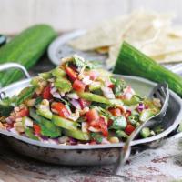 Vegan Beef Salad · Mixed green, carrot, mushroom, cucumber, radish, pico de gallo, guacamole and soy cheese, ve...