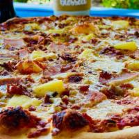 Hawaiian Pizza · Canadian ham, bacon crumble, pineapple, cheese