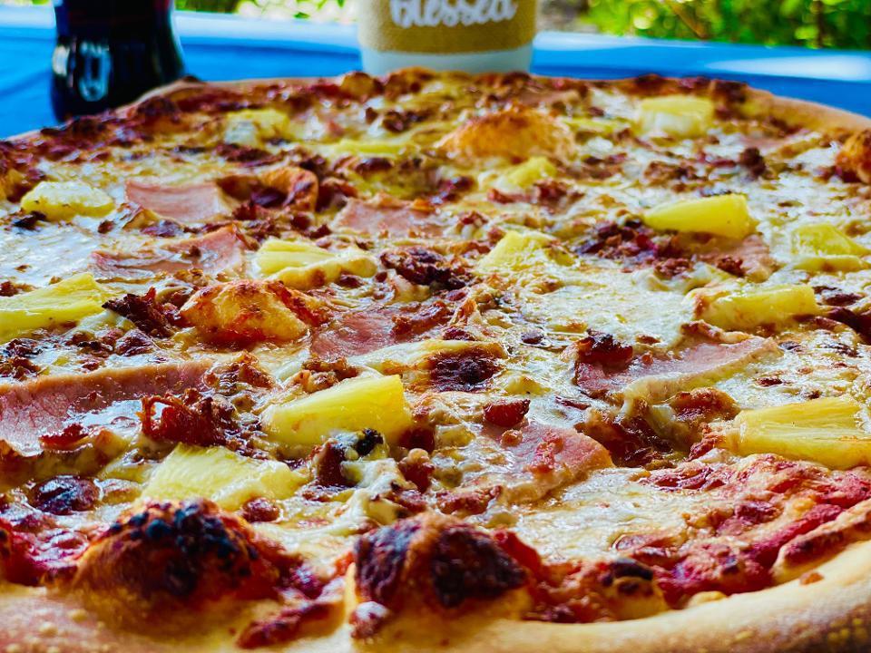 Hawaiian Pizza · Canadian ham, bacon crumble, pineapple, cheese