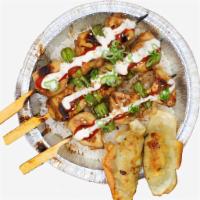 Yakitori Bowl · This bowl comes with Chicken Skewers, rice, and 2 pieces of gyoza