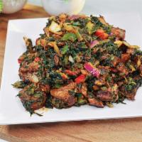 Full Portion Meat Platter  · Fried goat meat infused with a variety of west african seasonings and tasty sautéed vegetabl...