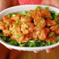 Bang- Bang Shrimp · Crispy, tossed in a creamy, little spicy sauce.