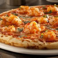 Shrimp Parmigiana Pizza · Breaded shrimp topped with marinara and mozzarella. 