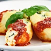 Stuffed Shells · Hollowed out and then filled with a variety of seasoned ingredients.