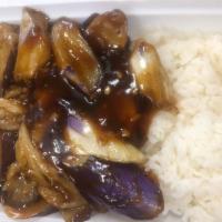 79. Eggplant with Garlic Sauce · Hot and spicy.