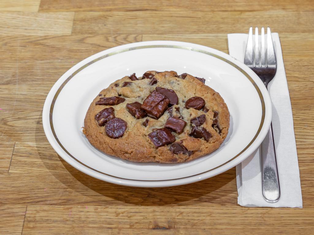 Chocolate Fusion Cookie · A spin on a classic chocolate chip cookie made with milk, dark and semi sweet chocolate chips.