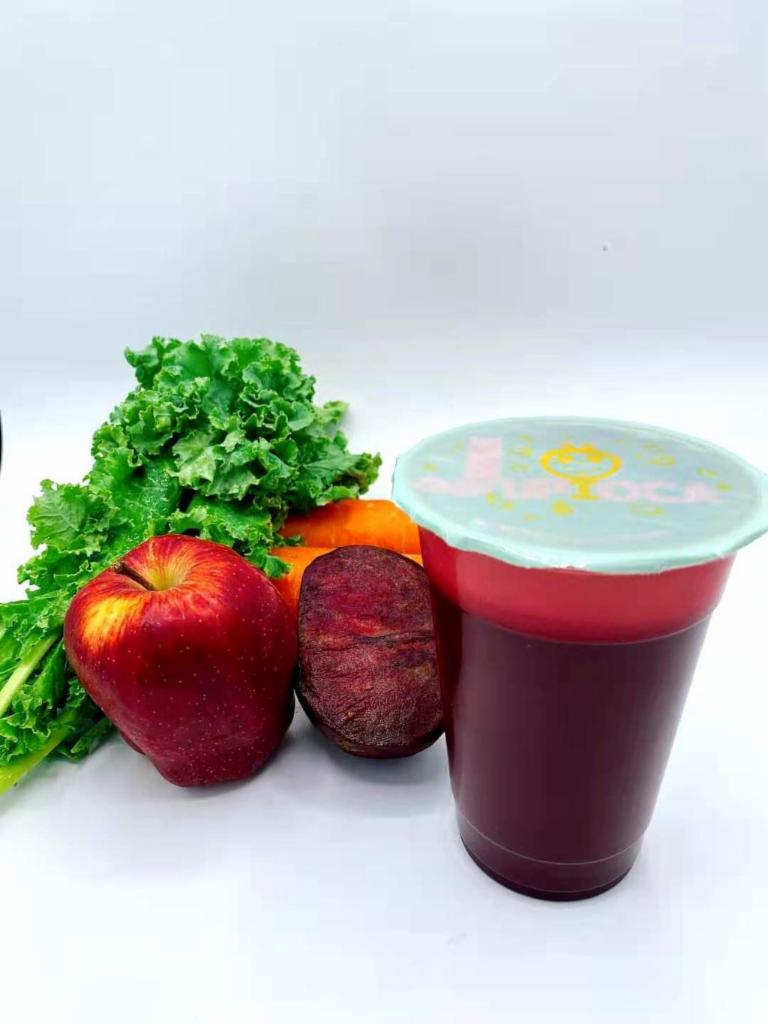 F2. Crazy Sexy Juice · Mix all green vegetables Beet, Ginger, Red Apple and Carrot.