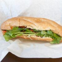 S2. Charbroiled Pork Sandwich · Banh mi thit nuong. Charbroiled pork with pickled vegetable, jalapenos and mayo